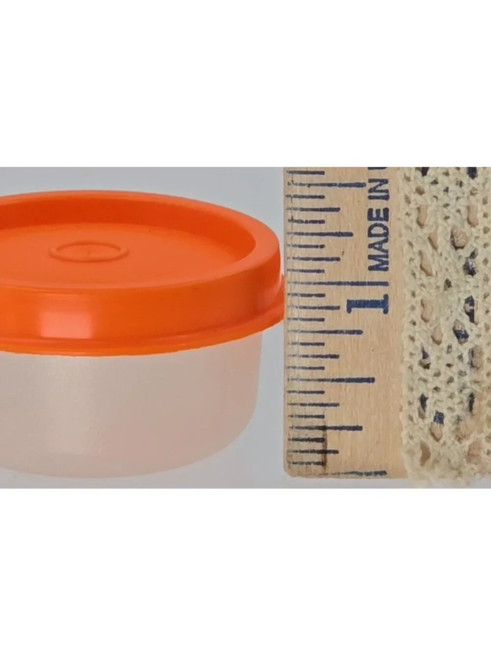 Tupperware Lot of 7 Smidgets Orange Lids 1 oz. Lunch Purse Medicine Vitamins